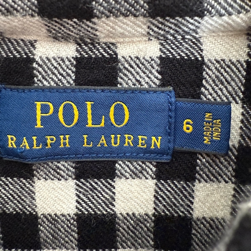 Polo Ralph Lauren Black White Buffalo Checks Size 6 - Picture 2 of 7